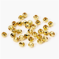 Perle - spacer. Facetteret. 18k forgyldt. 4 x 3 mm.