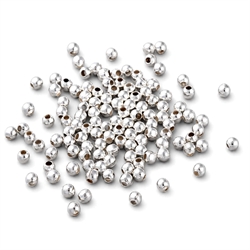 Perler - seed beads af forsølvet metal. 2 mm. 300 stk.