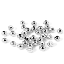 Metalperler. 925 Sterling forsølvet messing. 3 mm. 10 stk.