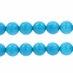 Howlit perler. Turkis-himmelblå. Grade A. 10 mm streng