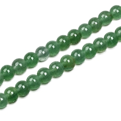 Aventurin. Naturlig. Mellem grøn. 6.5 mm. 1 streng