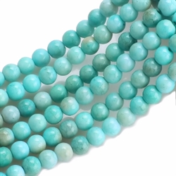 Marble - marmor perler. 8 mm streng. Blågrønne nuancer.