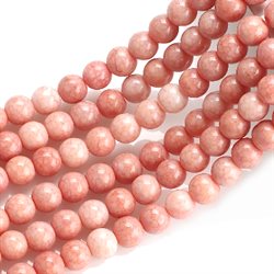 Marble - marmor perler. 8 mm streng. Peach nuancer.