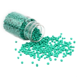 Seed beads. 2 mm. 30 gram/1800 stk. i plastrør. Turkis