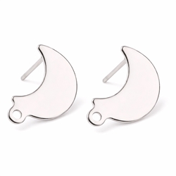 Ørestikker med øje. Halvmåne. Rustfri stål. 1 par