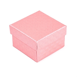 Gaveæske til ringe i læder look. Lyserød. 50 mm