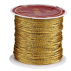 Nylon knyttesnor. Guldfarvet. 0,8 mm. 24 meter