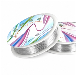 Smykkewire- smykketråd. Forsølvet kobber. 0.3 mm