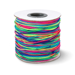 Knyttesnor - Nylonsnor. Fluorescerende multifarve. 2 mm. 40 meter