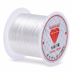 Smykketråd IKKE elastisk. Krystal klar. 0.2 mm. 150 meter