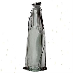 Organza - gavepose til flasker m.m. 36 cm. Sort. 10 stk.