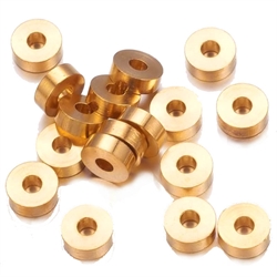 Spacer - rondel. Forgyldt. 6 x 2 mm. 10 stk.