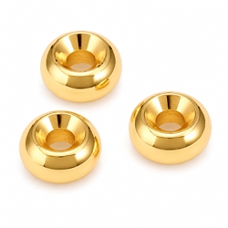 Spacer - rondel. PVD forgyldt. Grade A. 6x3 mm. 10 stk.