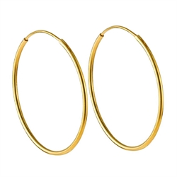 Creoler - hoops. 14k guldfyldt. 18 mm. 1 par