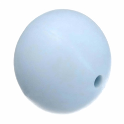 Silikone perle. Rund. 10 mm. Babyblå
