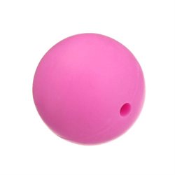 Silikone perle. Rund. 10 mm. Pink