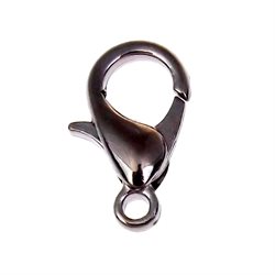 Karabinlås af messing. Gunmetal Sort. 14 mm