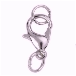 Karabinlåse med o-ringe. Rustfri stål. 9 mm. 5 stk.