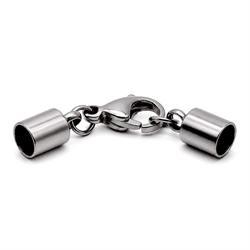 Endedupper med karabin lås. Rustfri stål. Grade A. 3 mm hul.
