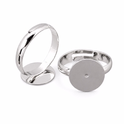 Ringbase. Forsølvet. Justerbar. 12 mm plade