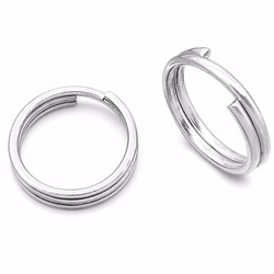 Splitring - nøglering. Platineret. 14 mm. 25 stk.