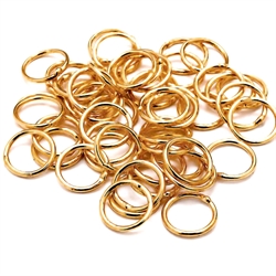 O-ring. Lukket. Forgyldt messing. 10 mm. 10 stk.
