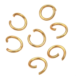 O-ringe. Åben. PVD 18k forgyldt rustfri stål. Grade A. 6 mm. 15 stk.