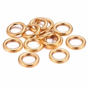 O-ring. Lukket. Forgyldt. 14 mm. Kraftig. 10 stk.