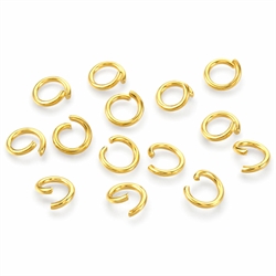  O-ringe. 18k forgyldt rustfri stål. 4mm. Til armbånd, kæder m.m.
