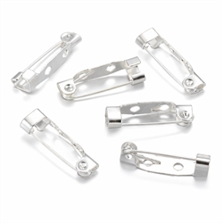 Brochenål til pålimning m.m. Forsølvet. 20 mm. 10 stk.