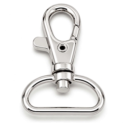 Karabinhage med bred ring. Platineret. 40 mm