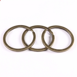 Nøglering - splitring. Antik bronze. Bred. 30 mm