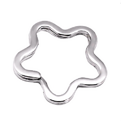 Nøglering "Blomst". Platineret. 34 mm