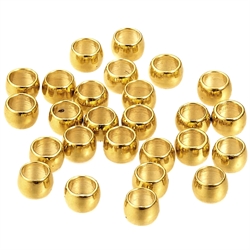 Wireklemme - crimp. 24k forgyldt kirurgisk stål. 2 mm. 25 stk.