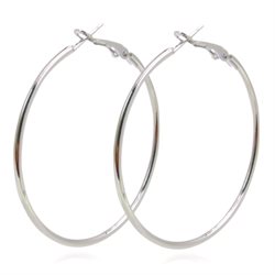 Creol - hoop. Platineret. 90 mm. 1 par