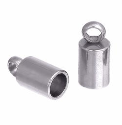 Enderør - endedup. Rustfri stål. 5 mm hul. 10 stk.