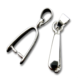 Vedhæng, bail. Platineret messing. 23 mm
