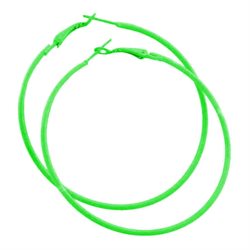 Hoops - Creoler i fluorescerende neonfarve. 56 mm. Grøn. 1 par