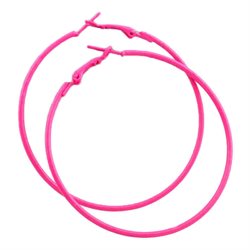 Hoops - Creoler i fluorescerende neonfarve. 60 mm. Hot pink. 1 par