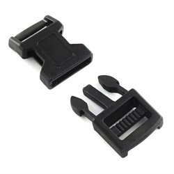 Lås - kliklås til faldskærmsline. 51 mm. Sort