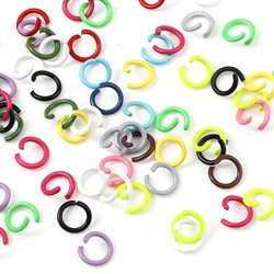 O-ringe. Helt åbne. Farvemix. 8 mm. 50 stk.
