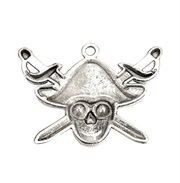 vh0917-1 Vedhæng Pirat Skull Tibetansk sølv 45 mm bagside