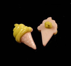 Knap "Softice". Citron gul. 21 mm.