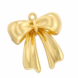 Sløjfe vedhæng med 3D effekt. 18k forgyldt. 20 mm