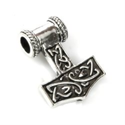 Vedhæng. Thors Hammer - Mjølner. Tibetansk sølv. 27 mm