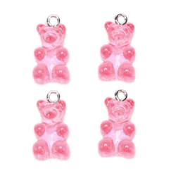 Vedhæng. Vingummibamse. 20 mm. Pink. 1 stk.