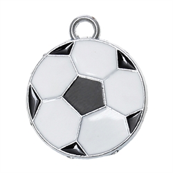 Vedhæng. Fodbold. Emaljeret. 19 mm