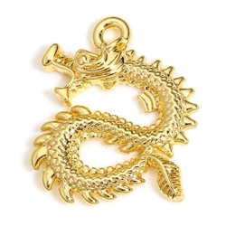 Vedhæng. Drage. 18k forgyldt messing. 19 mm