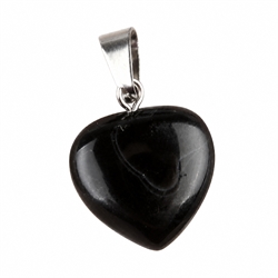 Vedhæng hjerte af naturlig Onyx. 20 mm