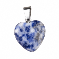 Vedhæng hjerte af naturlig Blue Spot Jaspis. 20 mm
